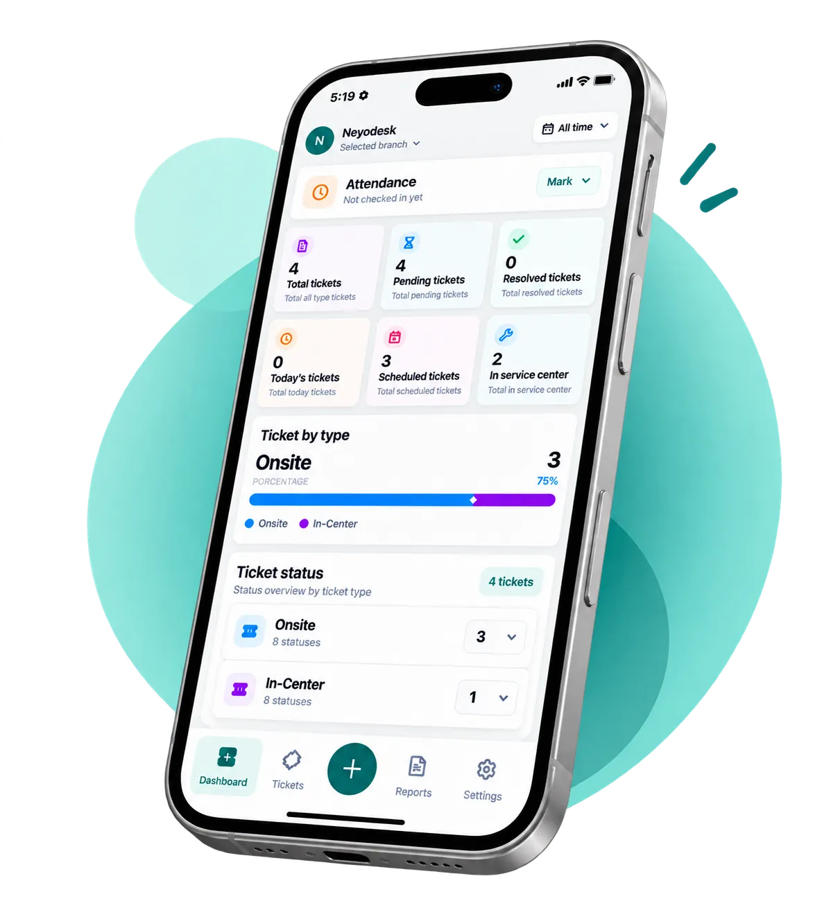 Neyodesk mobile dashboard