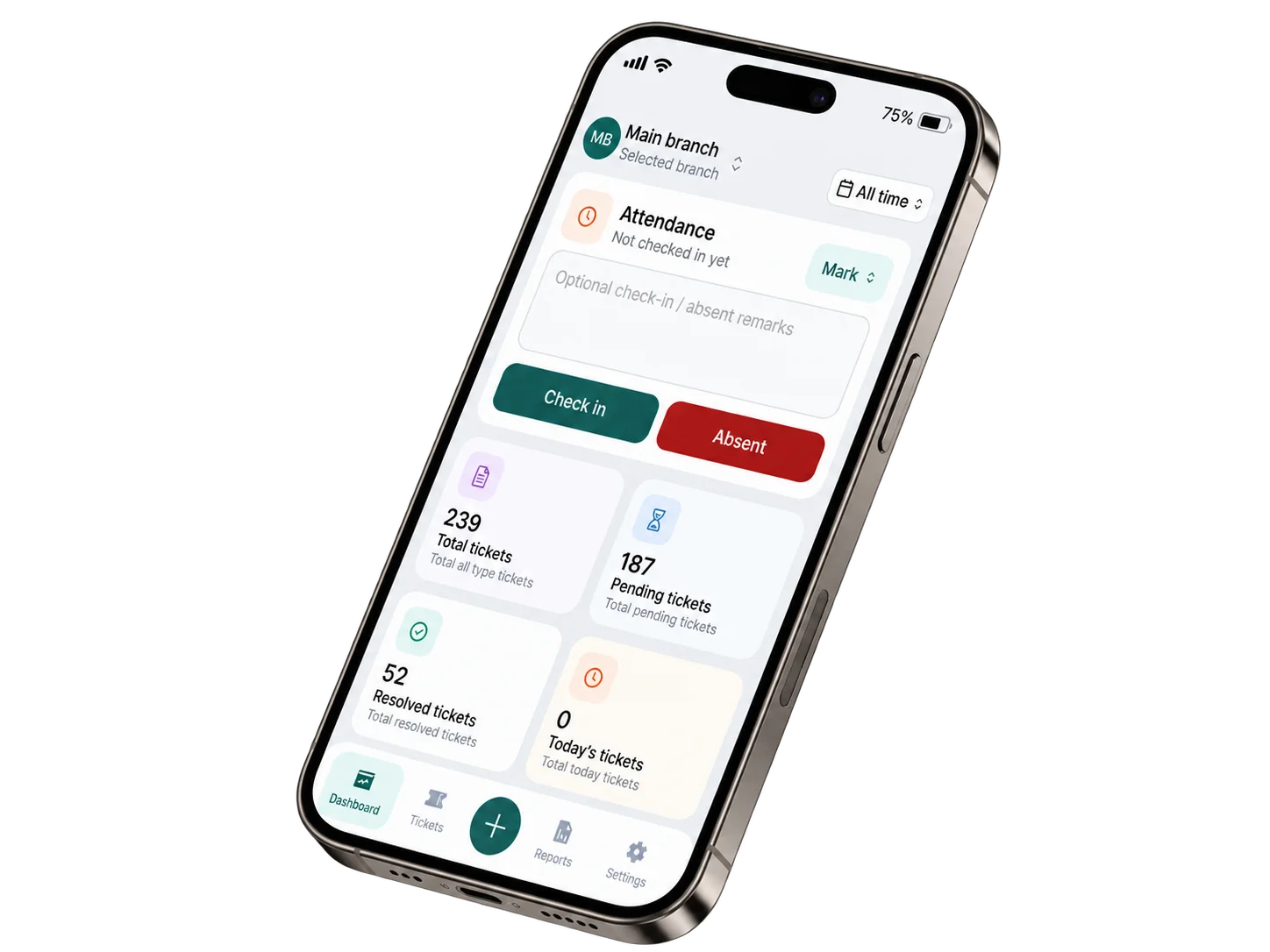 NeyoDesk mobile attendance tracking with selfie and GPS verification